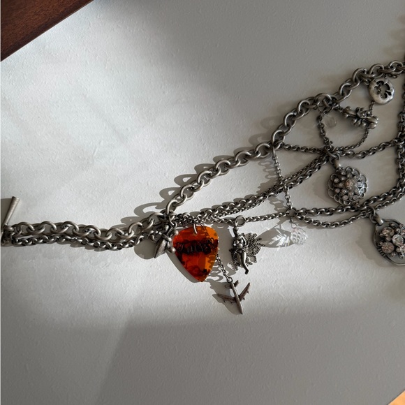 Lucky Brand Silver Rock N Roll Charm Necklace - Picture 5 of 7